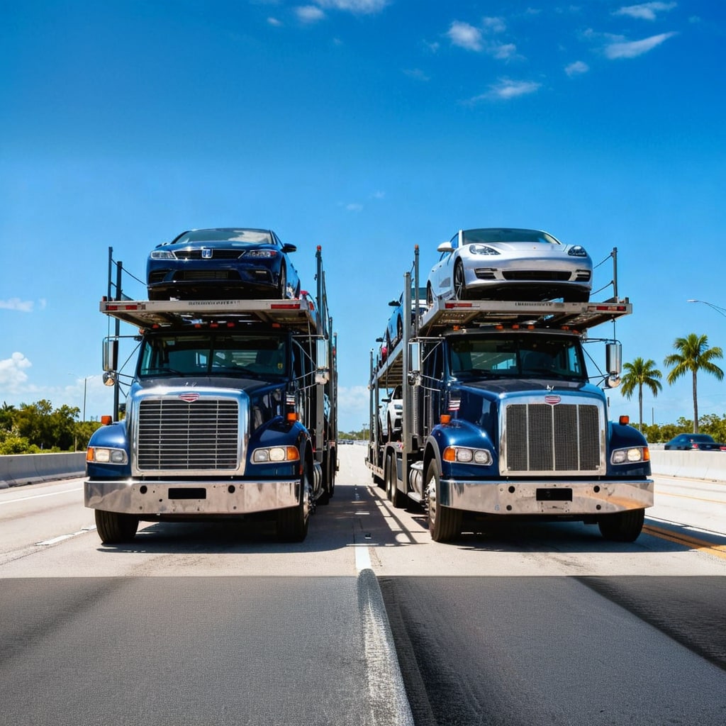 Authentic photo of 2 large American truck